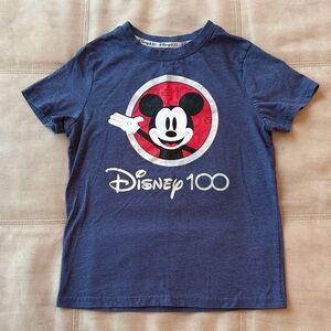 Disney 100 Blue Mickey Mouse T-shirt Girls Size 7/8